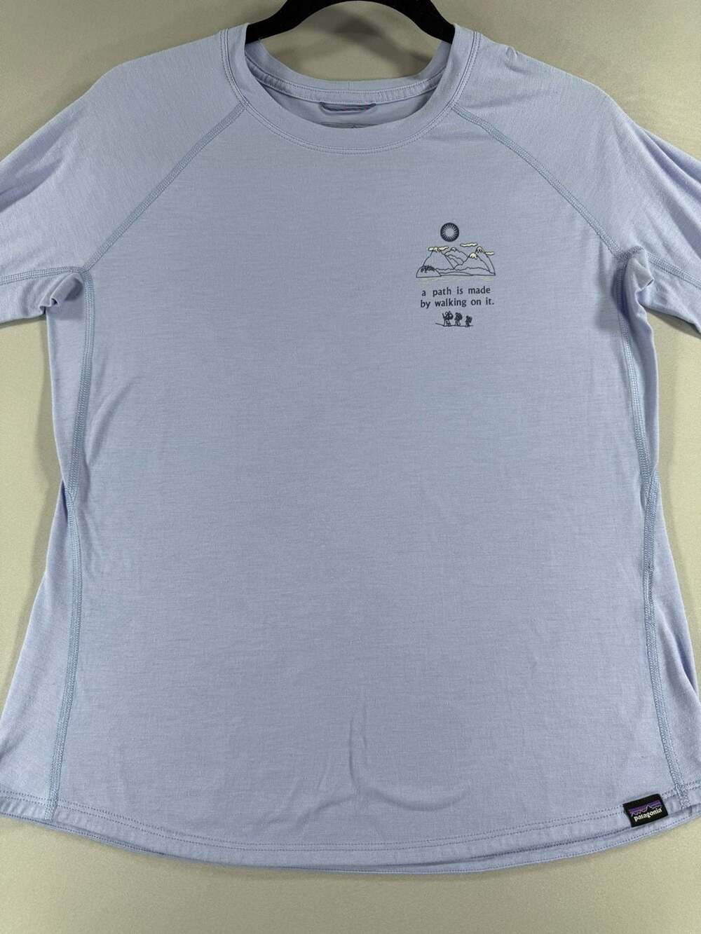 Patagonia Women's Capilene Cool Trail Long-Sleeve Shirt Light Blue Hiking Shirt